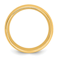 14KY 7mm Milgrain Comfort Fit Band-MC070