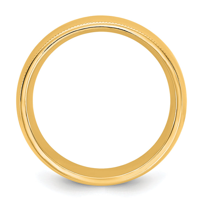 14KY 7mm Milgrain Comfort Fit Band-MC070