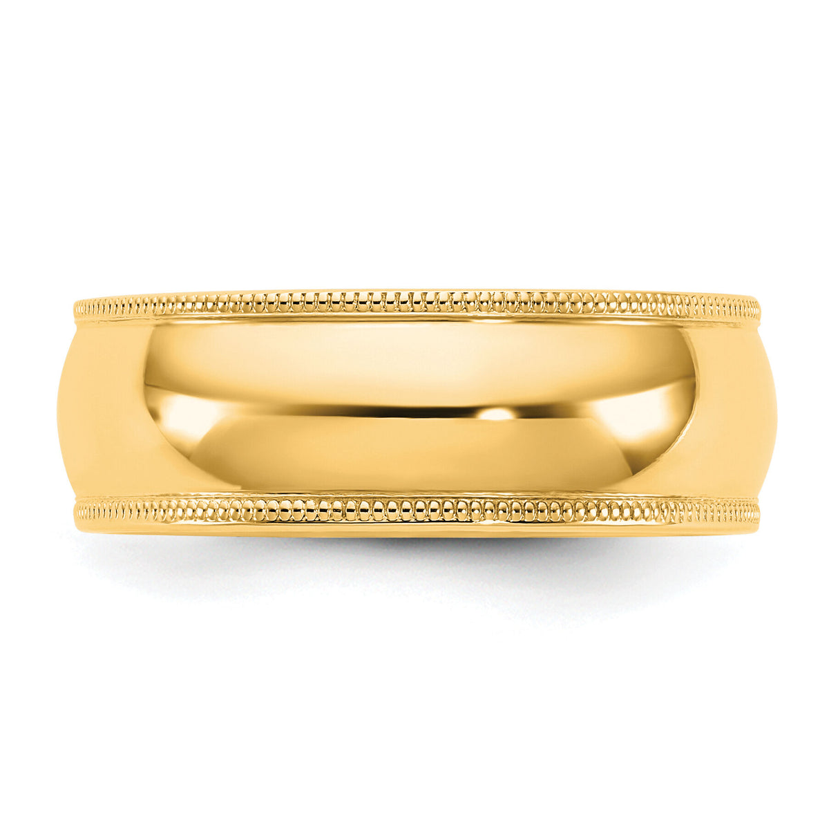 14KY 7mm Milgrain Comfort Fit Band-MC070