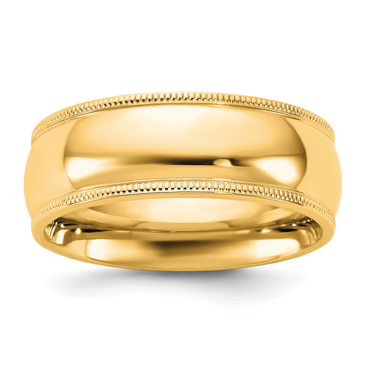 14KY 7mm Milgrain Comfort Fit Band-MC070