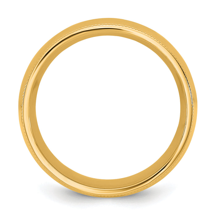 14KY 8mm Milgrain Comfort Fit Band-MC080