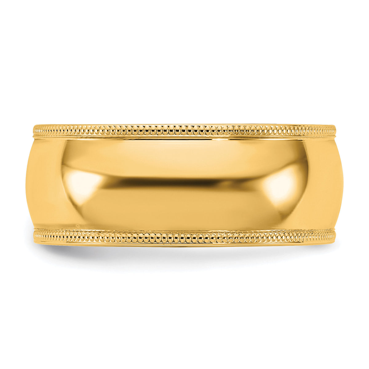 14KY 8mm Milgrain Comfort Fit Band-MC080
