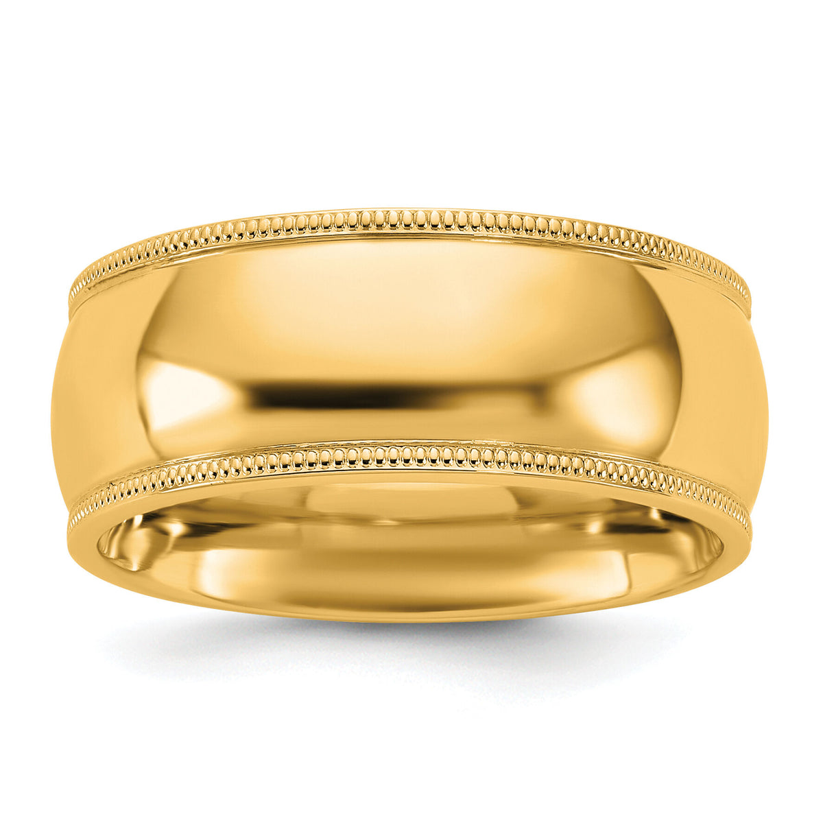14KY 8mm Milgrain Comfort Fit Band-MC080