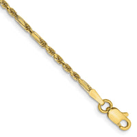 14k 1.8mm Diamond-cut Milano Rope Chain Anklet-MIL030-9