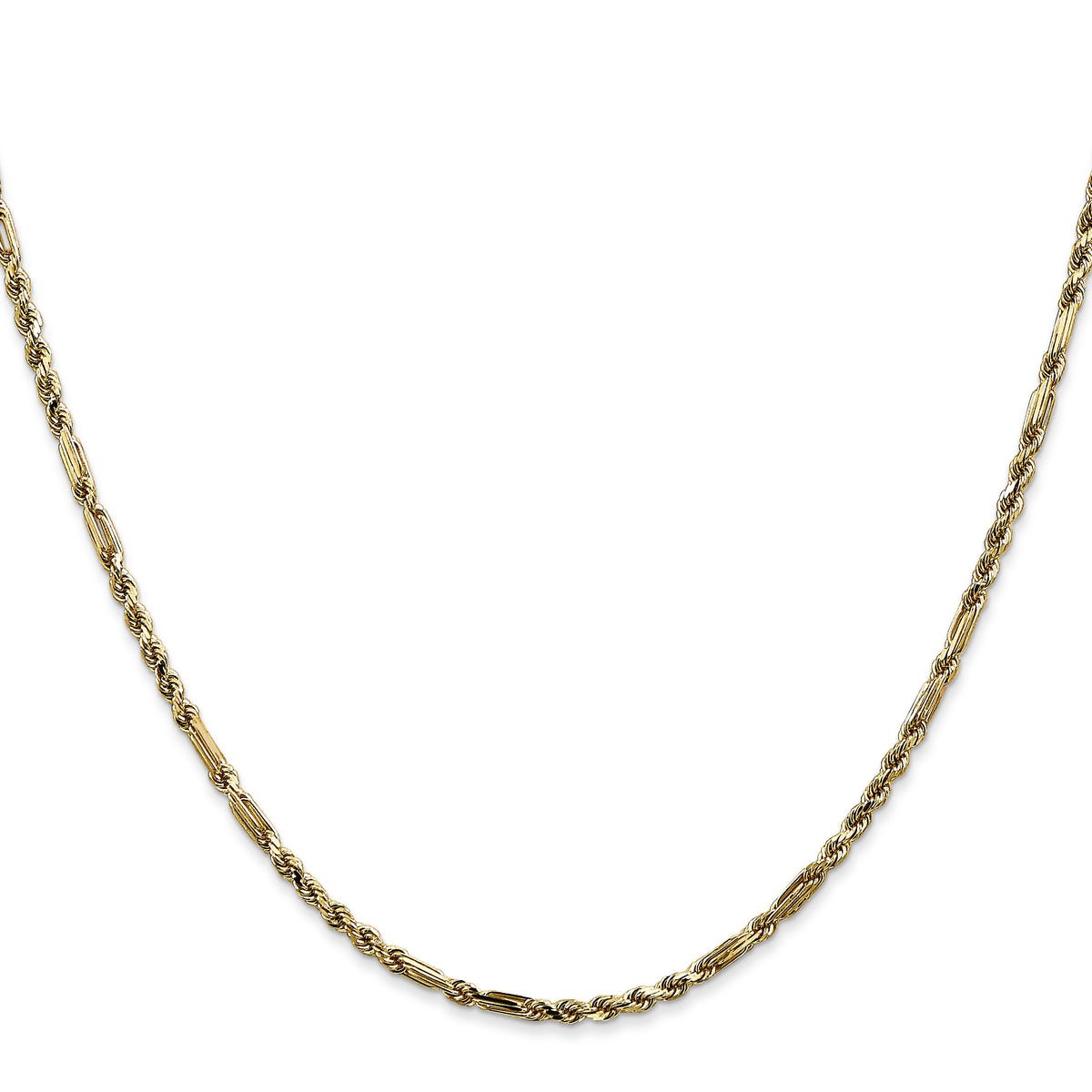 14k 2.25mm D/C Milano Rope Chain-MIL035-16