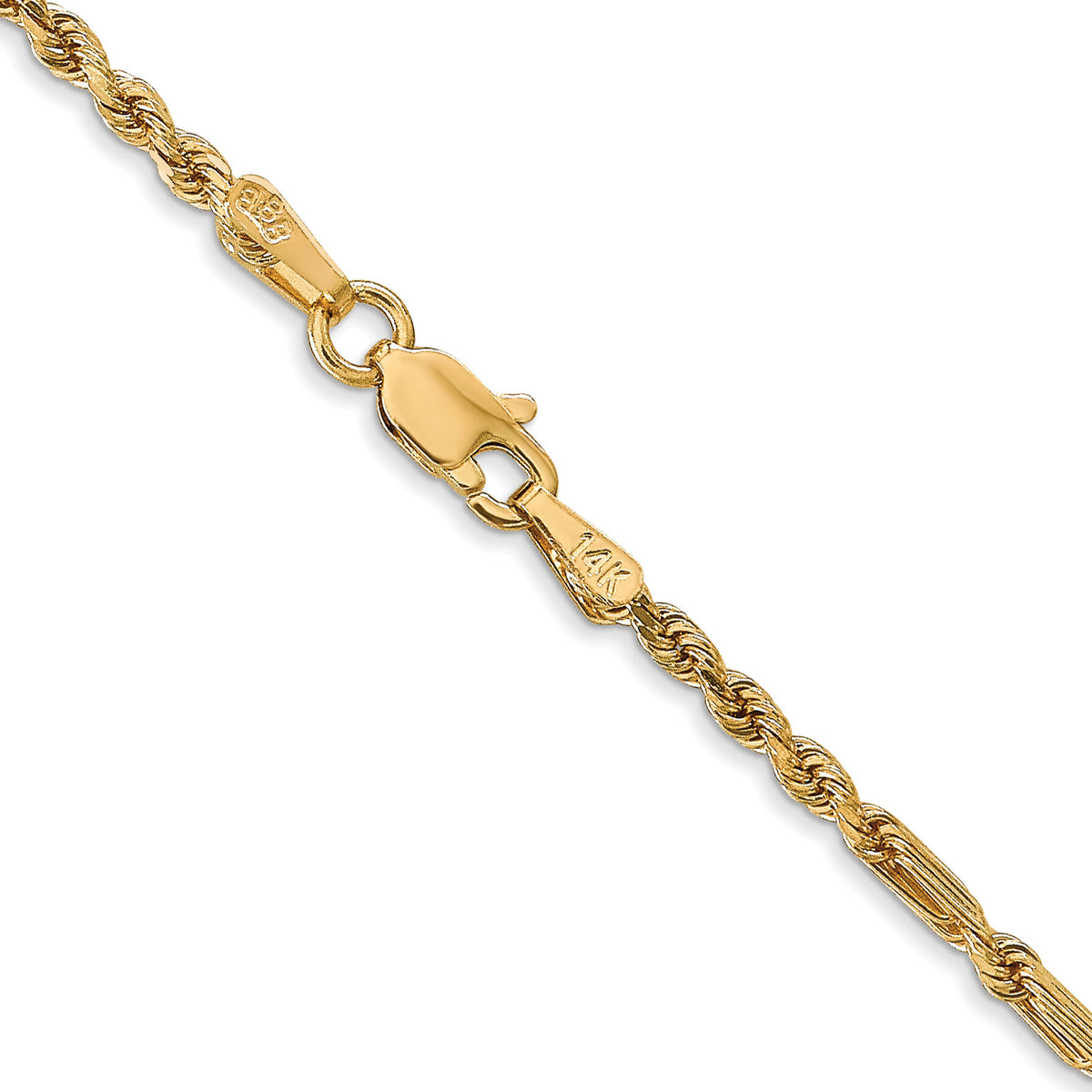 14k 2.25mm D/C Milano Rope Chain-MIL035-16