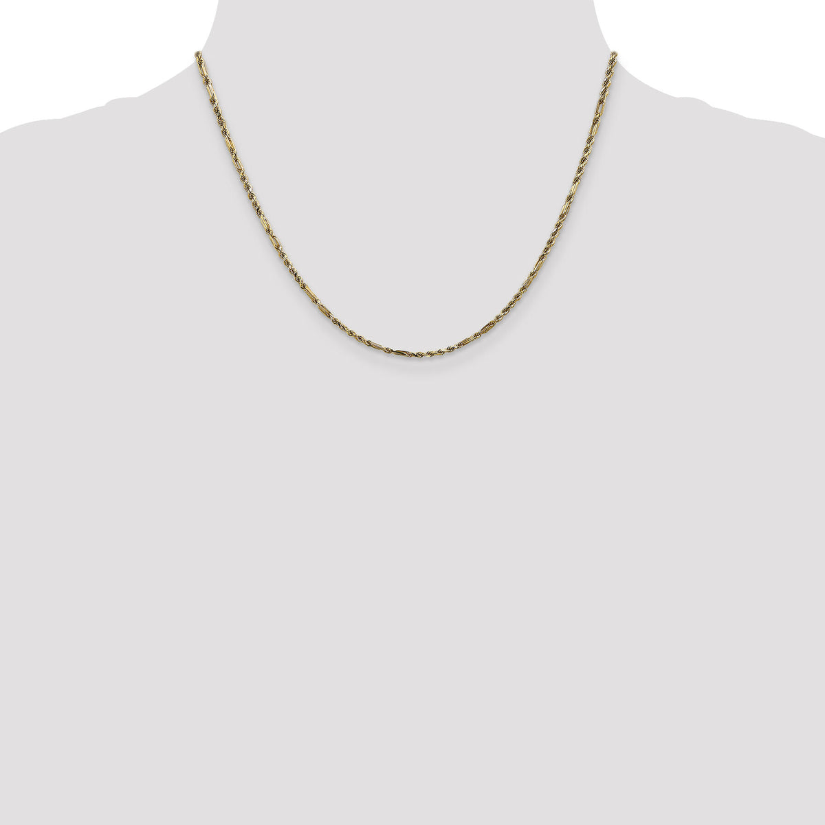 14k 2.25mm D/C Milano Rope Chain-MIL035-18