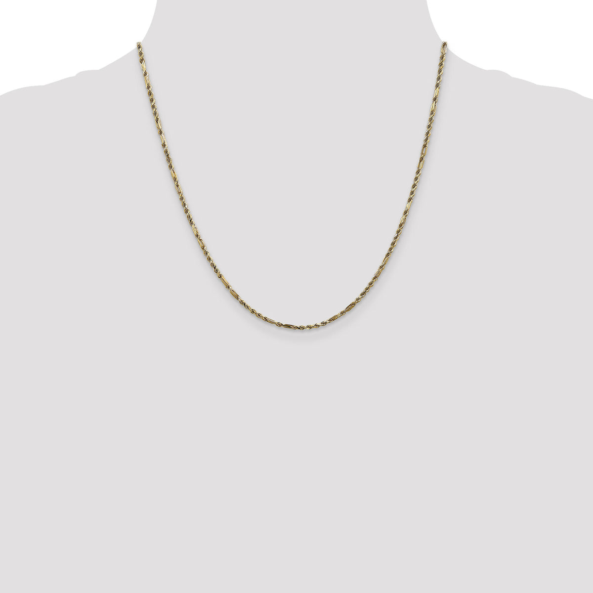 14k 2.25mm D/C Milano Rope Chain-MIL035-20
