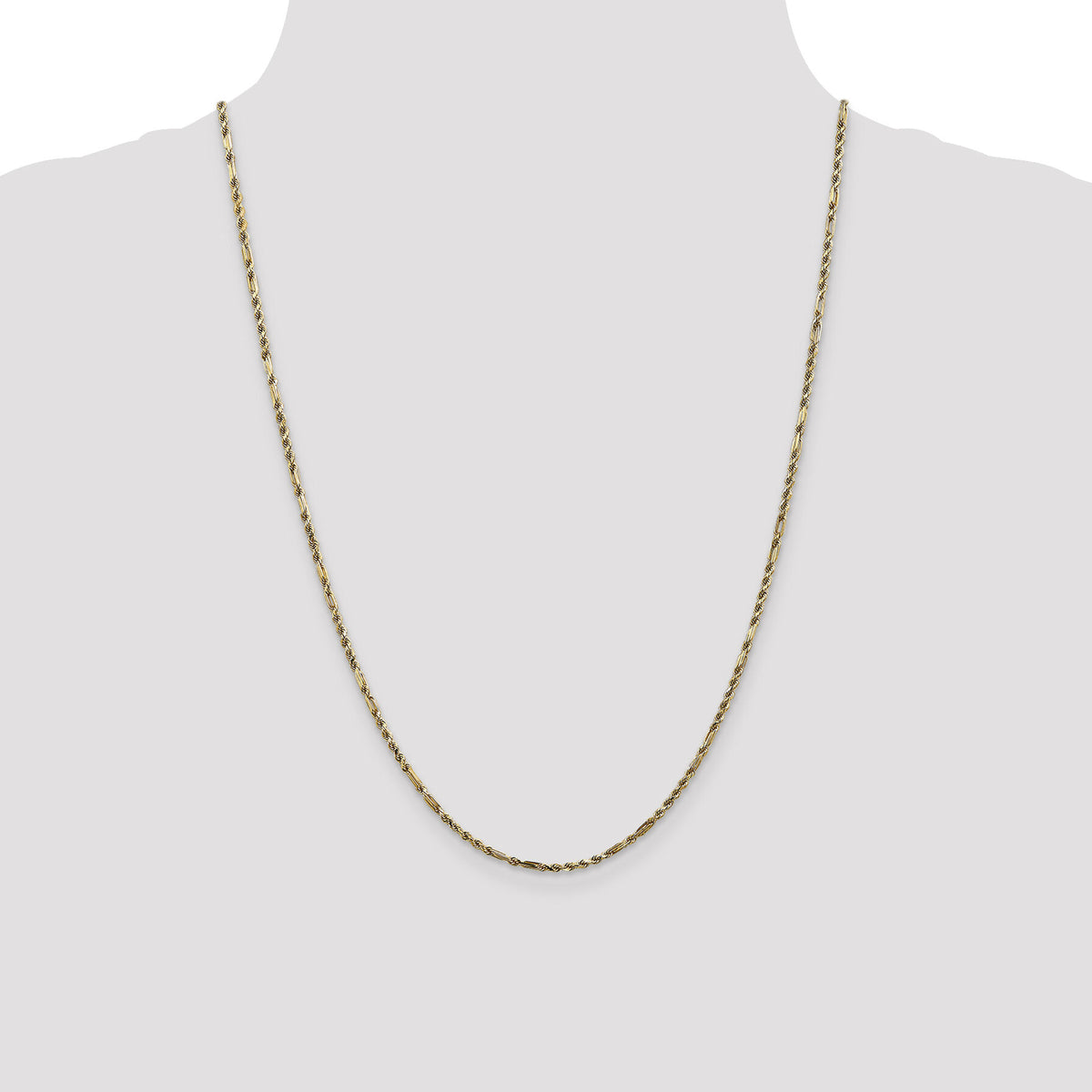 14k 2.25mm D/C Milano Rope Chain-MIL035-24