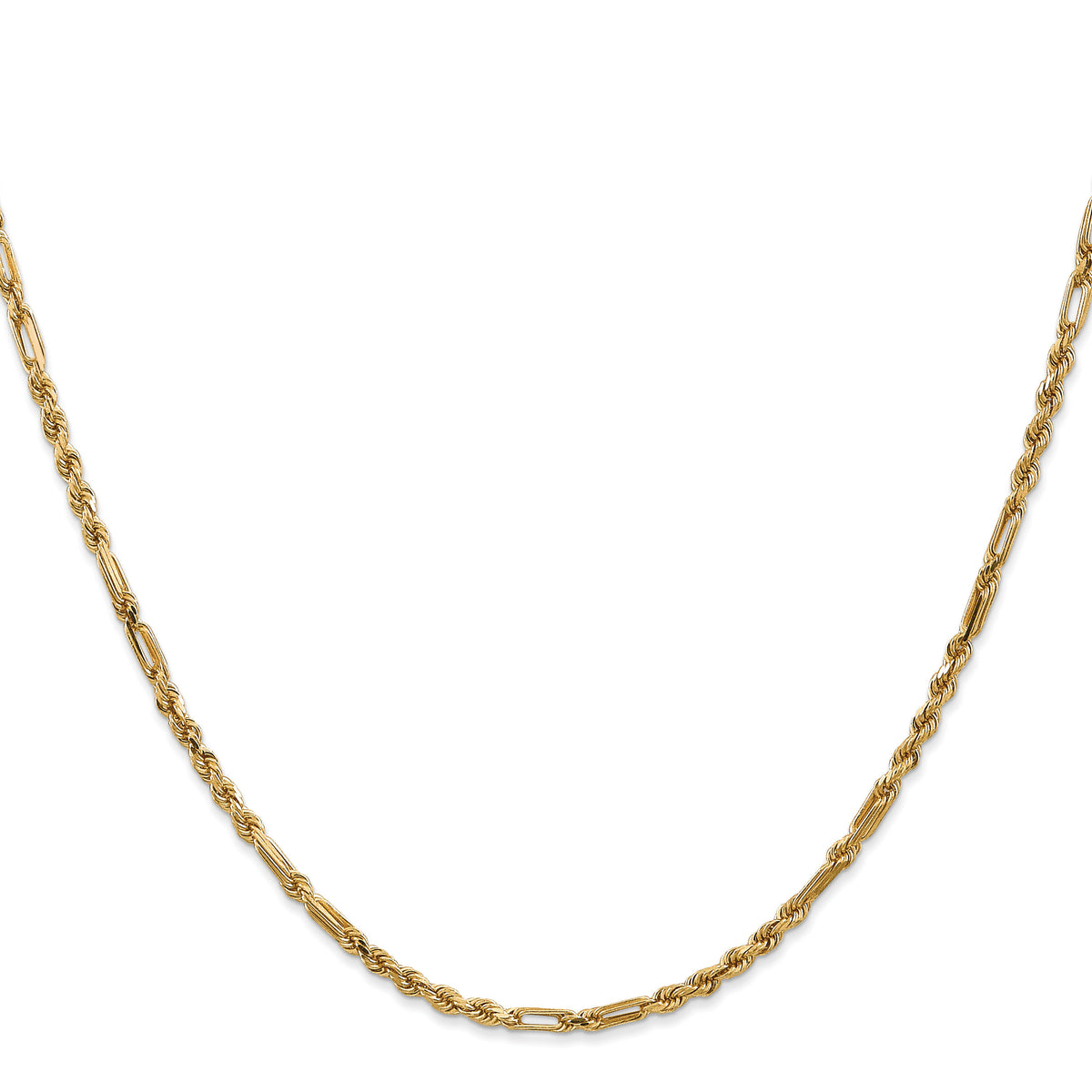 14k 2.5mm D/C Milano Rope Chain-MIL045-18