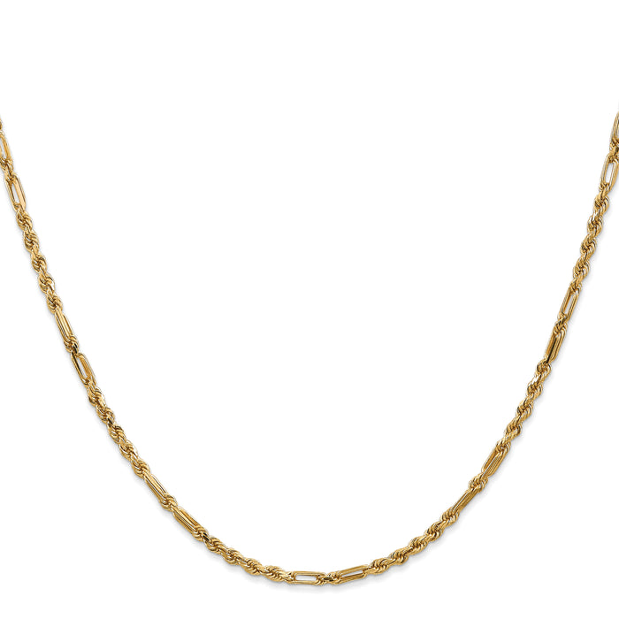 14k 2.5mm D/C Milano Rope Chain-MIL045-30