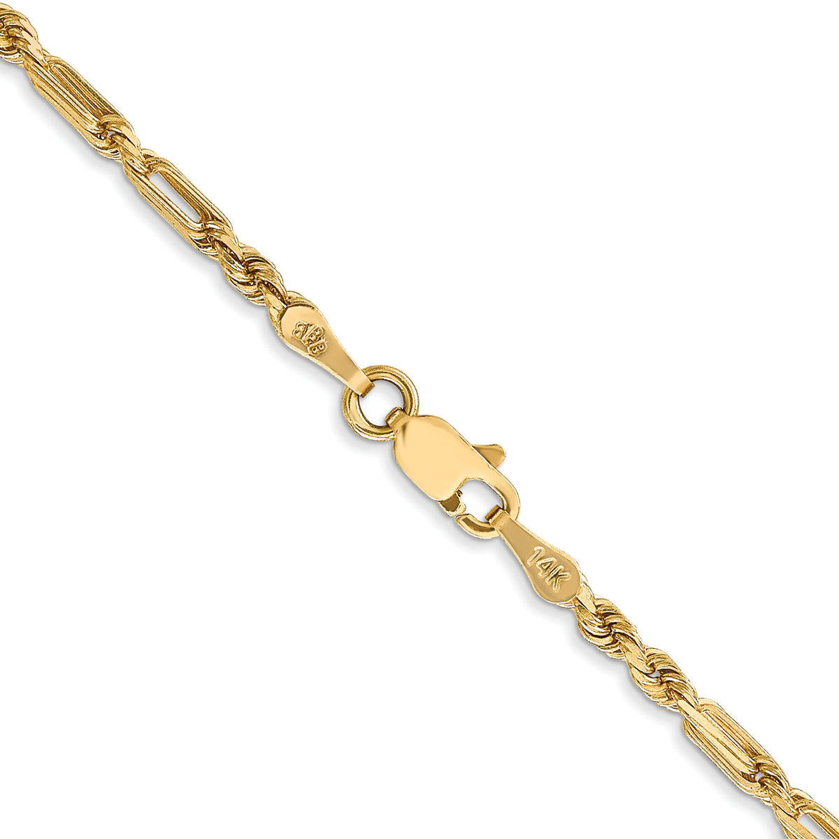 14k 2.5mm D/C Milano Rope Chain-MIL045-16