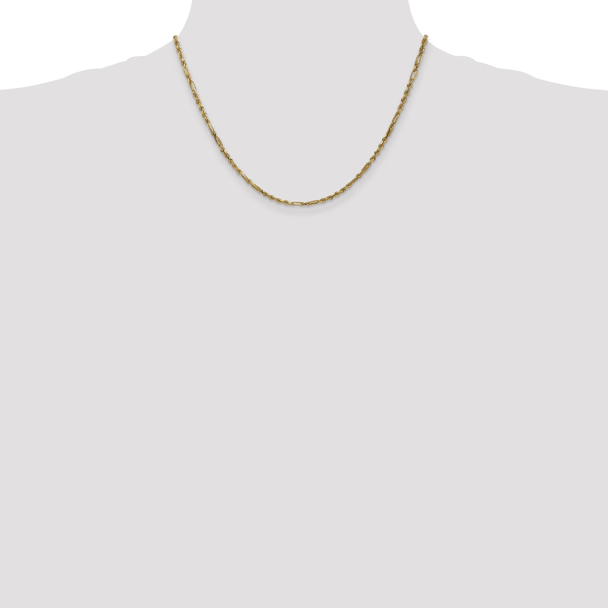 14k 2.5mm D/C Milano Rope Chain-MIL045-18