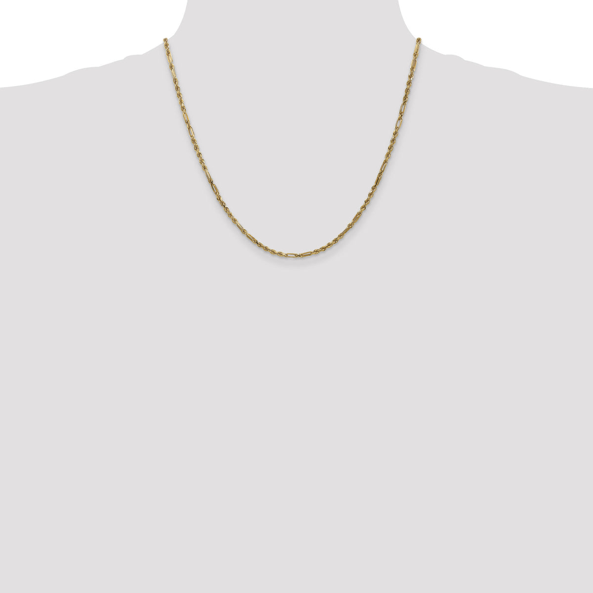 14k 2.5mm D/C Milano Rope Chain-MIL045-20