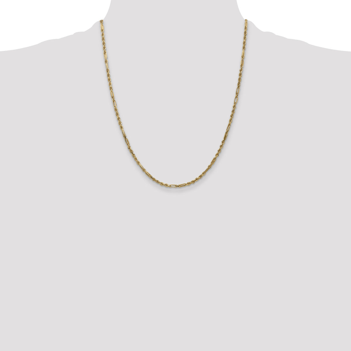 14k 2.5mm D/C Milano Rope Chain-MIL045-22
