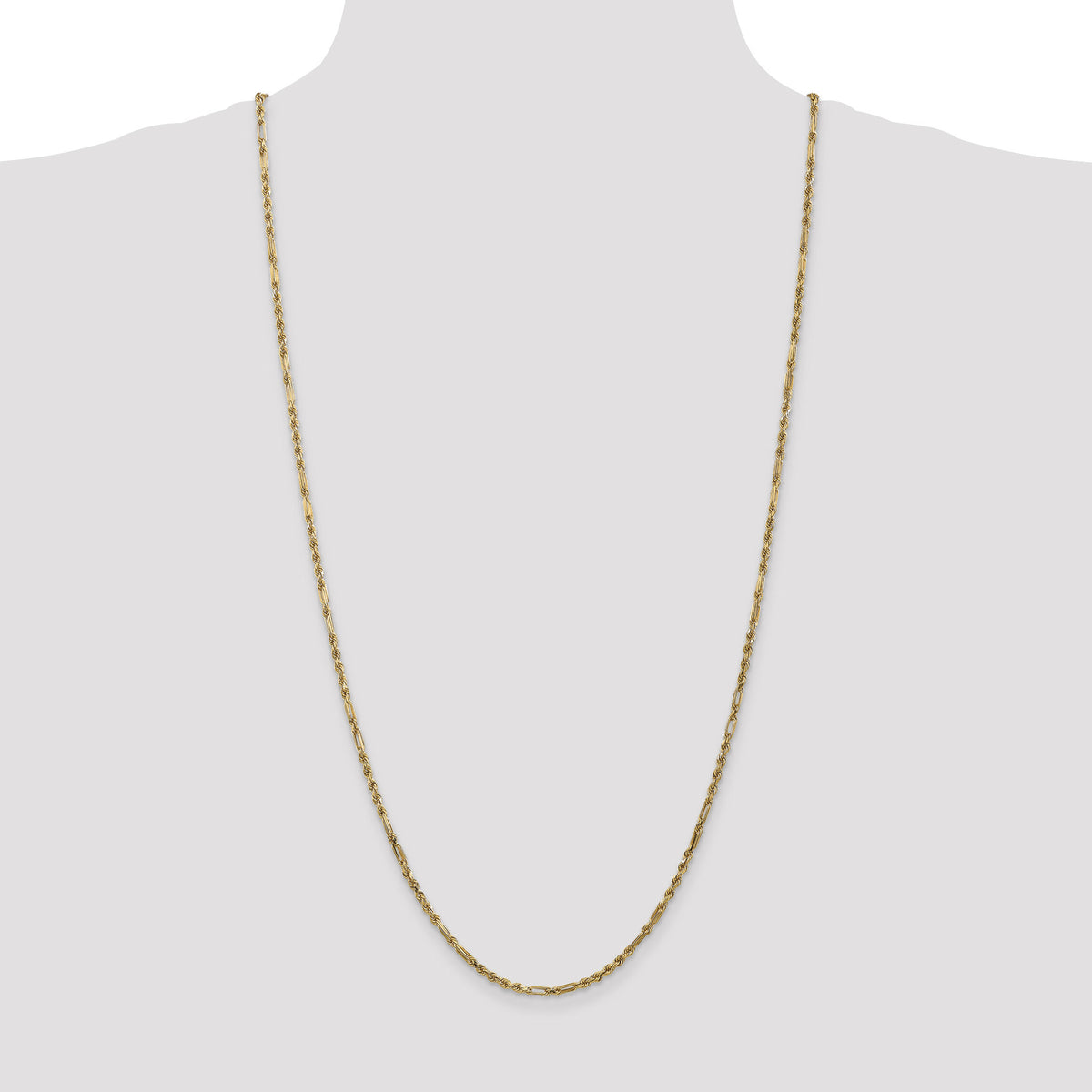 14k 2.5mm D/C Milano Rope Chain-MIL045-30