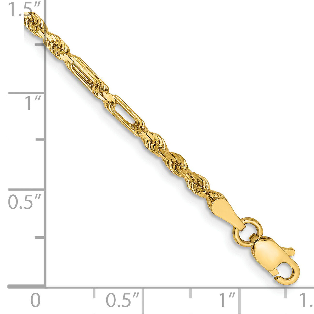 14k 2.5mm D/C Milano Rope Chain-MIL045-8