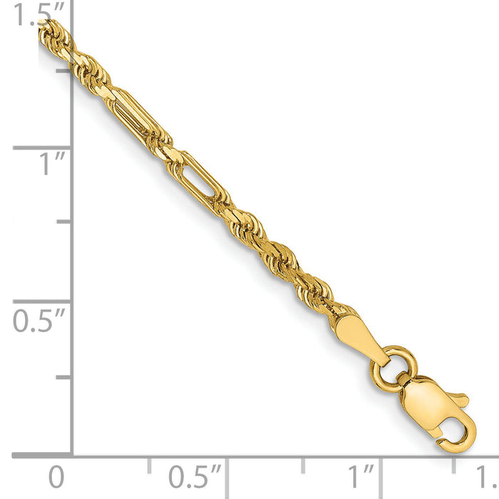 14k 2.5mm D/C Milano Rope Chain-MIL045-8