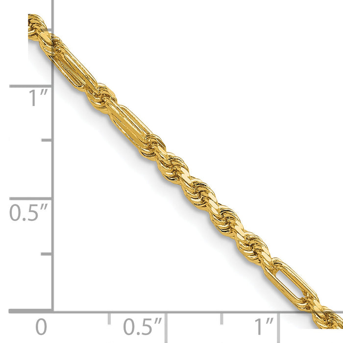 14k 2.75mm D/C Milano Rope Chain-MIL050-7