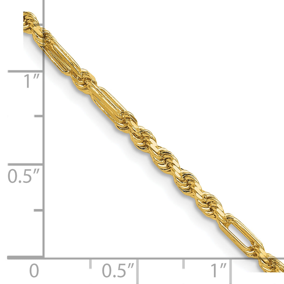 14k 2.75mm D/C Milano Rope Chain-MIL050-8