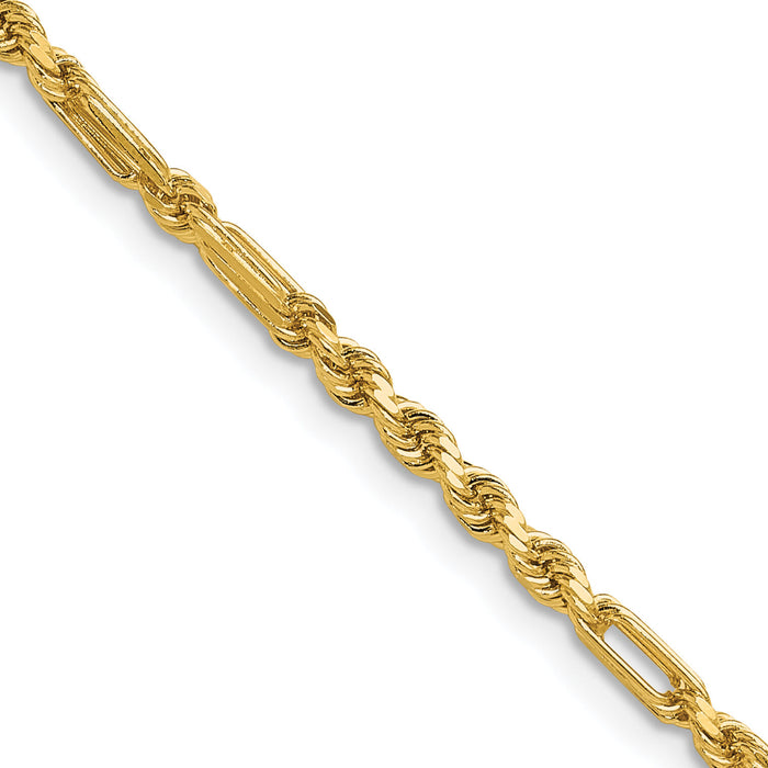 14k 2.75mm D/C Milano Rope Chain-MIL050-16