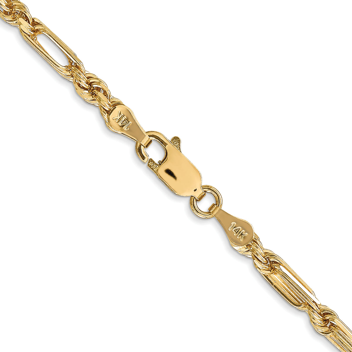 14k 3.0mm D/C Milano Rope Chain-MIL060-20