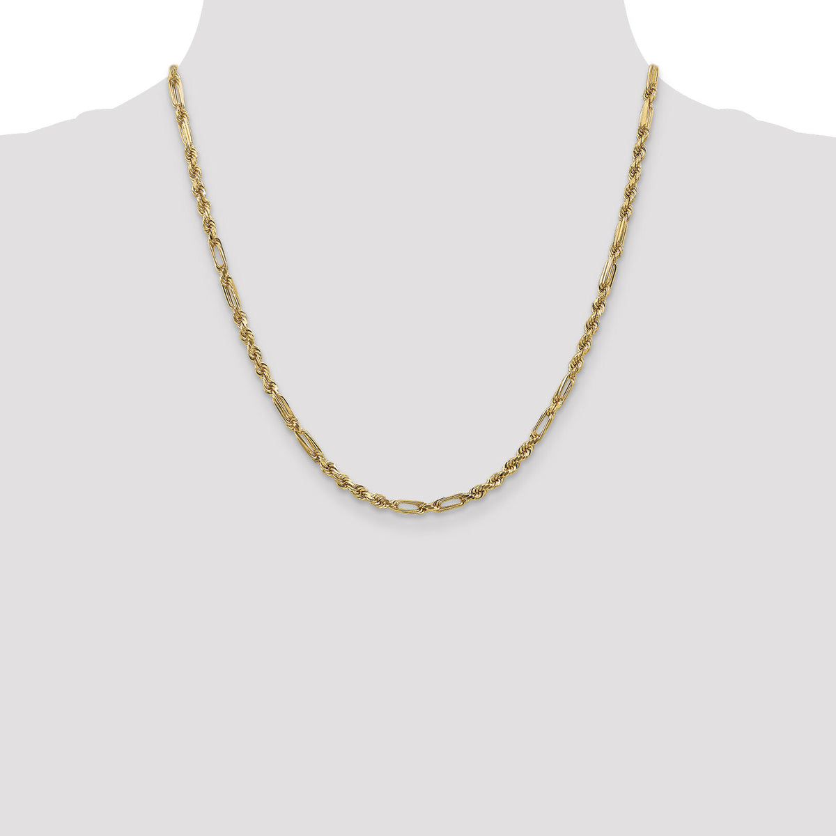 14k 3.0mm D/C Milano Rope Chain-MIL060-20