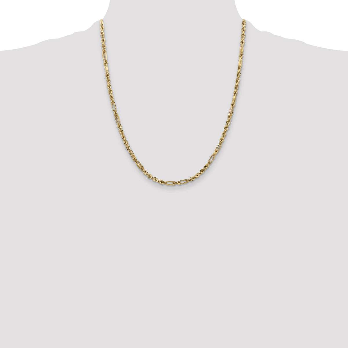 14k 3.0mm D/C Milano Rope Chain-MIL060-22
