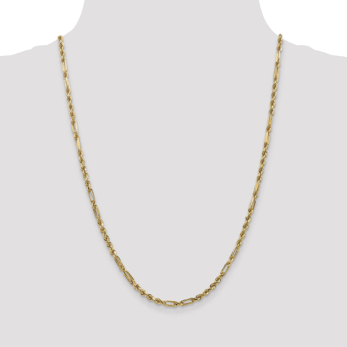 14k 3.0mm D/C Milano Rope Chain-MIL060-24