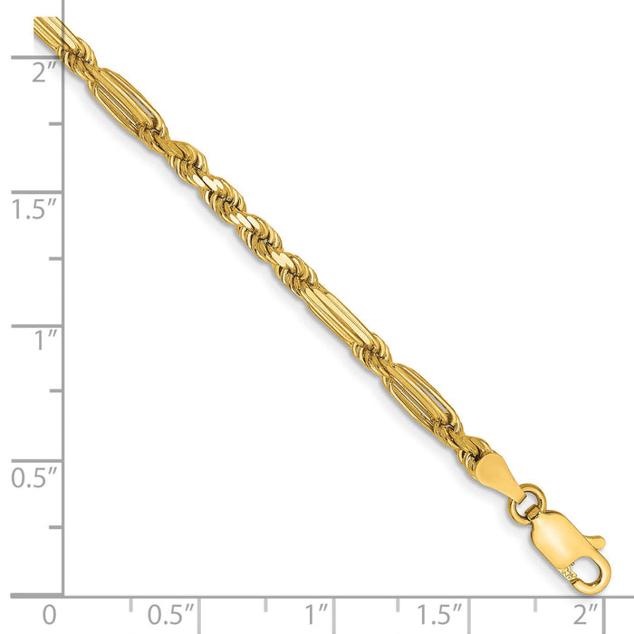 14k 3.0mm D/C Milano Rope Chain-MIL060-7