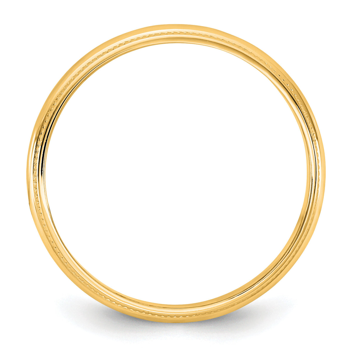 14KY 3.5mm LTW Milgrain Half Round Band-ML035