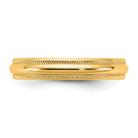 14KY 3.5mm LTW Milgrain Half Round Band-ML035
