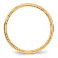 14KY 4mm LTW Milgrain Half Round Band-ML040