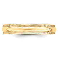 14KY 4mm LTW Milgrain Half Round Band-ML040