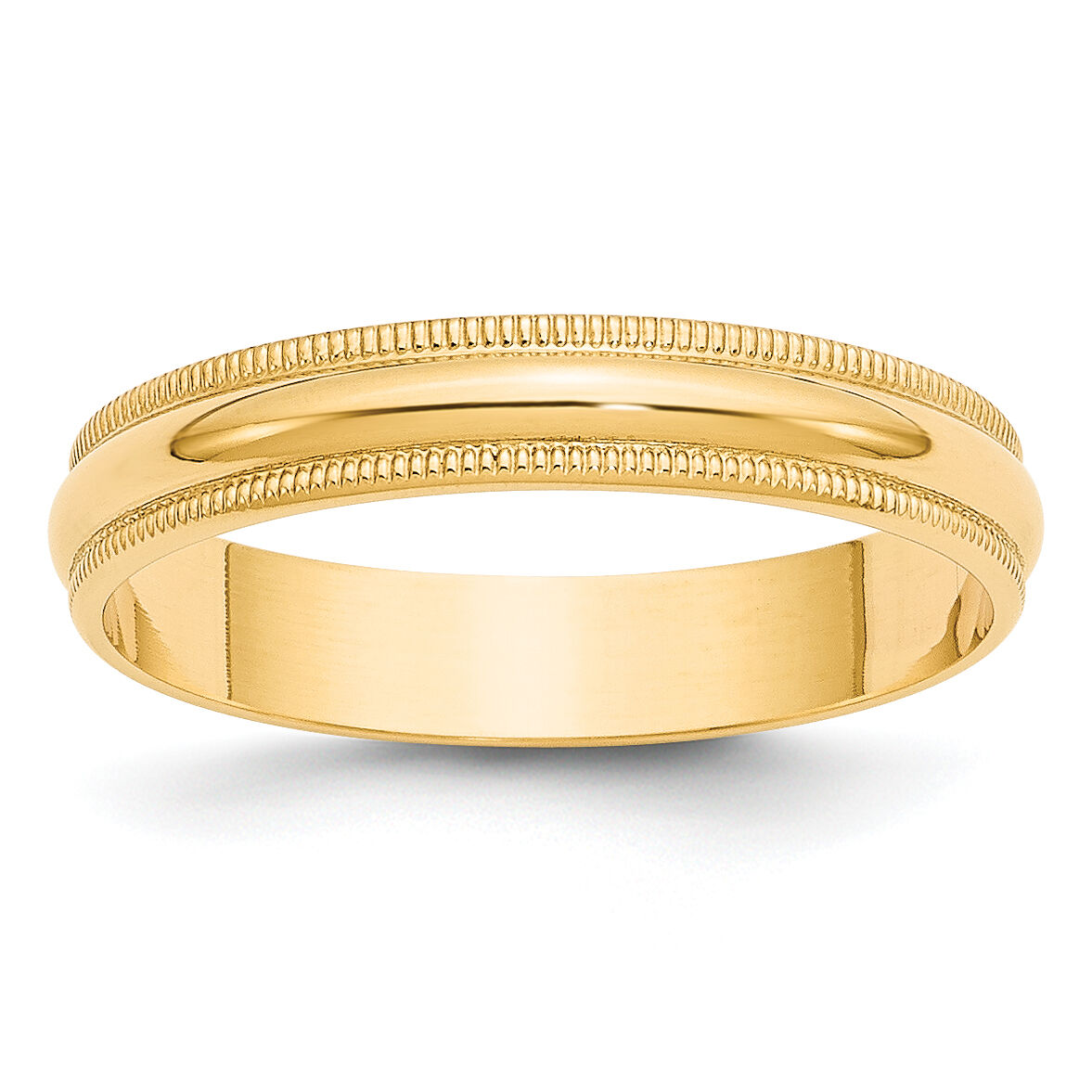 14KY 4mm LTW Milgrain Half Round Band-ML040