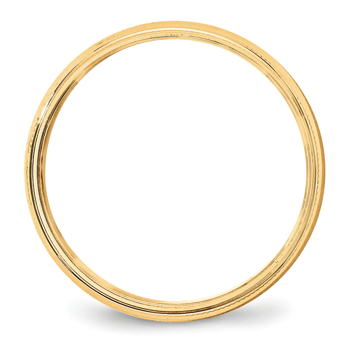 14KY 5mm LTW Milgrain Half Round Band-ML050