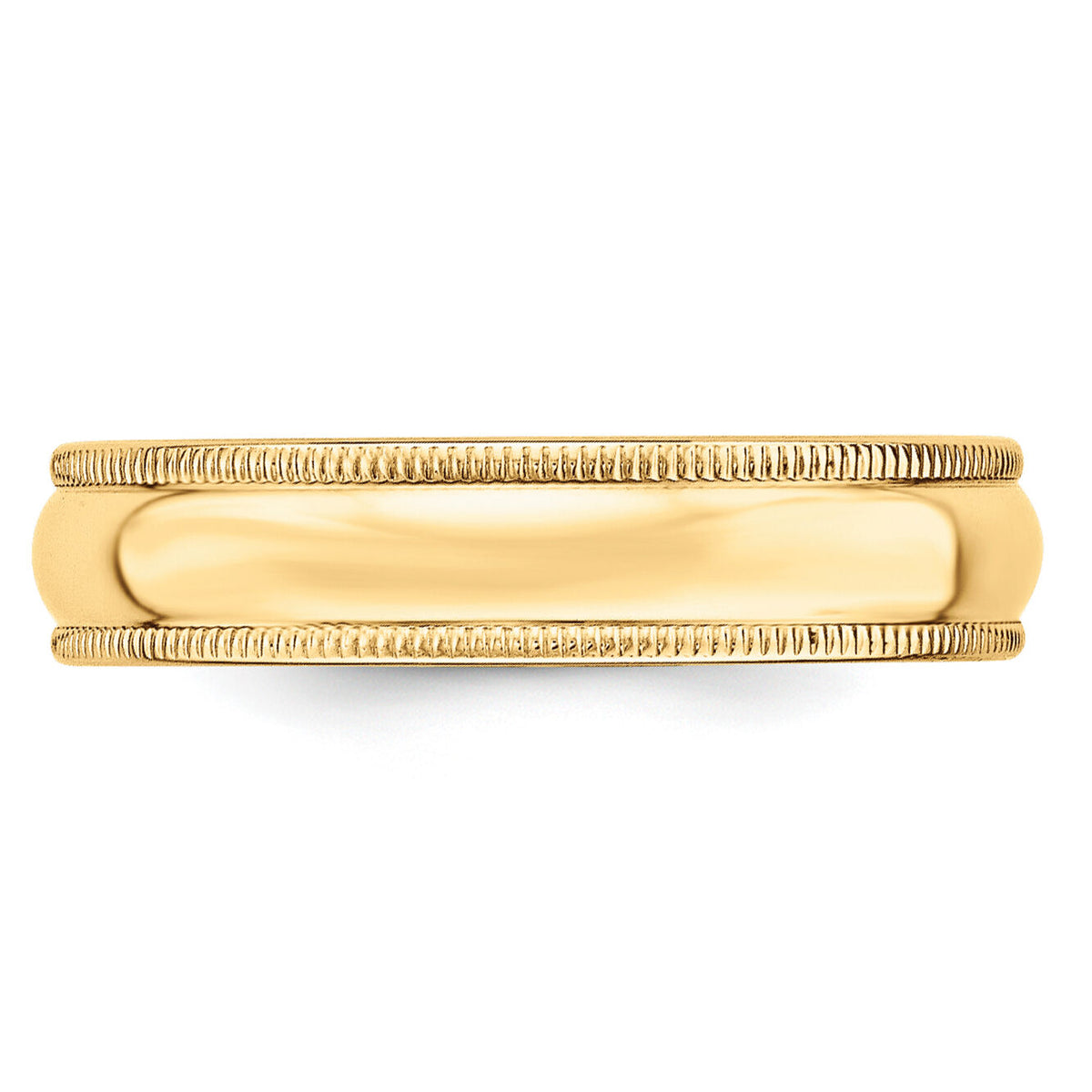 14KY 5mm LTW Milgrain Half Round Band-ML050
