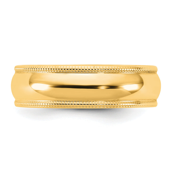 14KY 5.5mm LTW Milgrain Half Round Band-ML055
