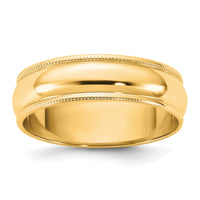 14KY 5.5mm LTW Milgrain Half Round Band-ML055