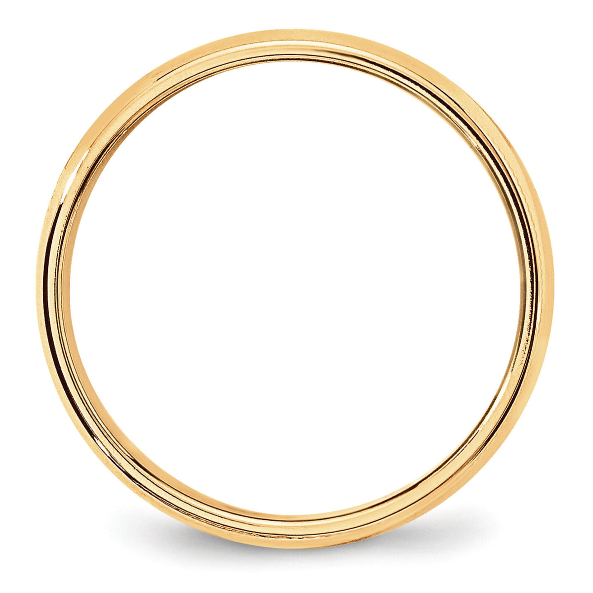 14KY 6mm LTW Milgrain Half Round Band-ML060