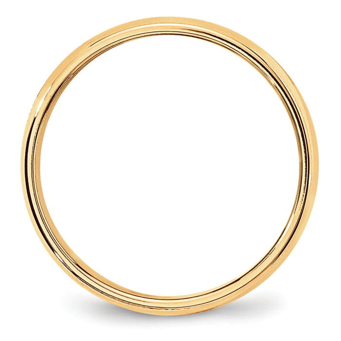 14KY 6mm LTW Milgrain Half Round Band-ML060