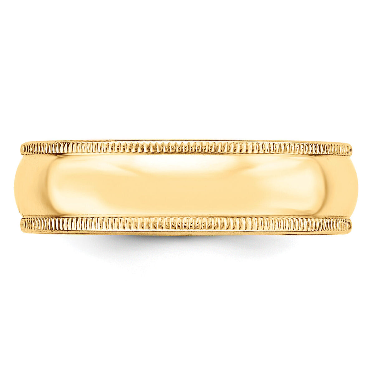 14KY 6mm LTW Milgrain Half Round Band-ML060