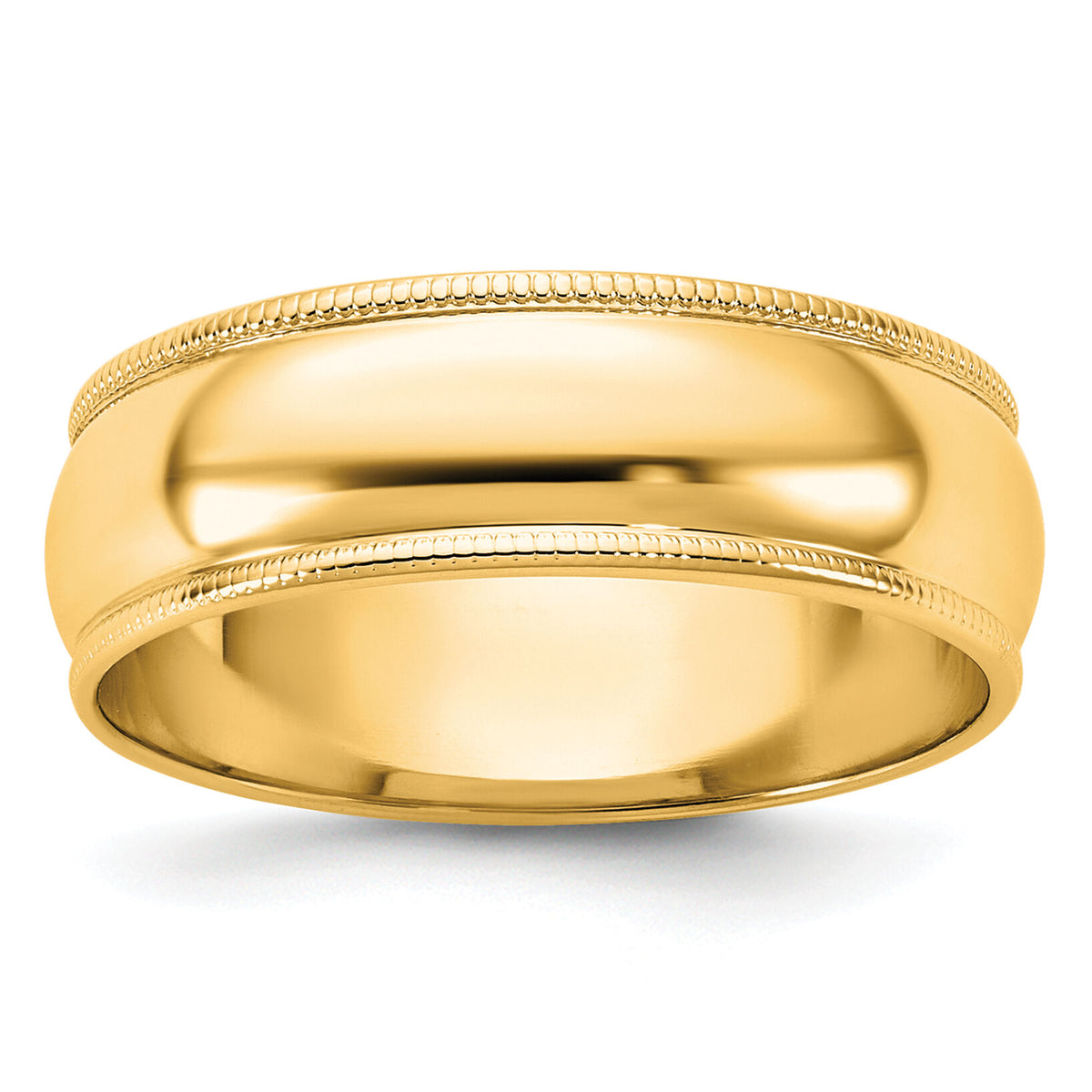 14KY 6mm LTW Milgrain Half Round Band-ML060
