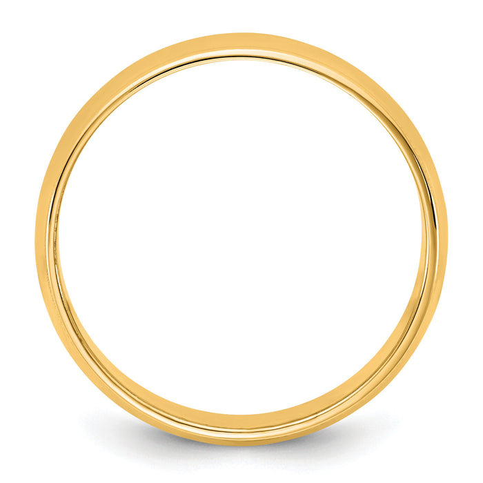 14KY 6.5mm LTW Milgrain Half Round Band-ML065