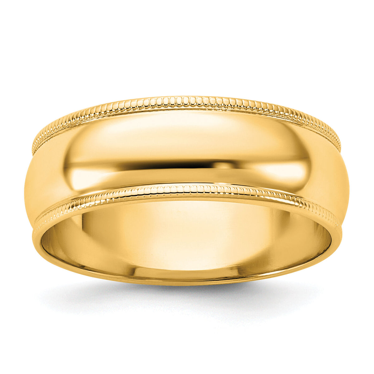 14KY 6.5mm LTW Milgrain Half Round Band-ML065