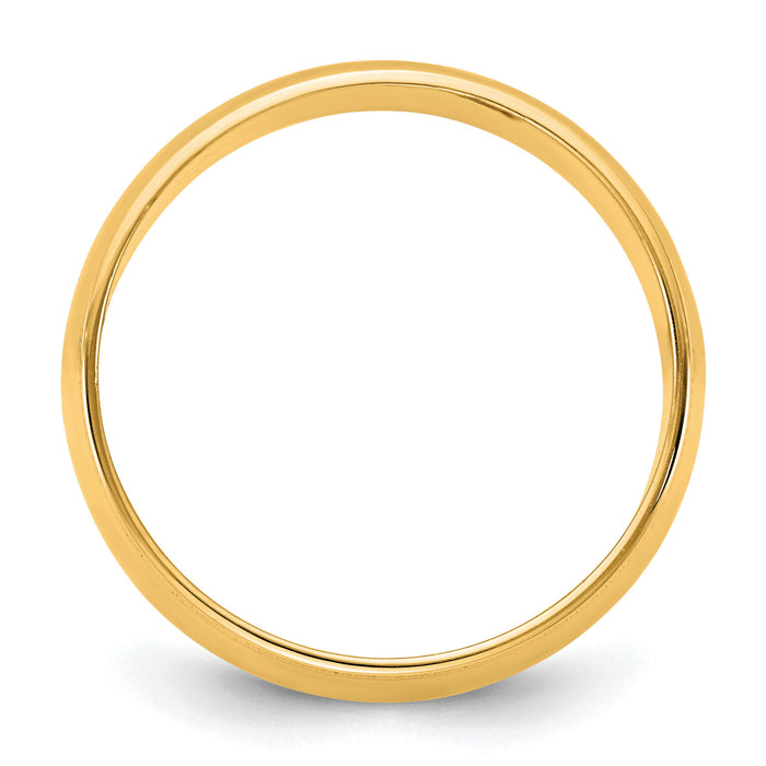 14KY 7mm LTW Milgrain Half Round Band-ML070