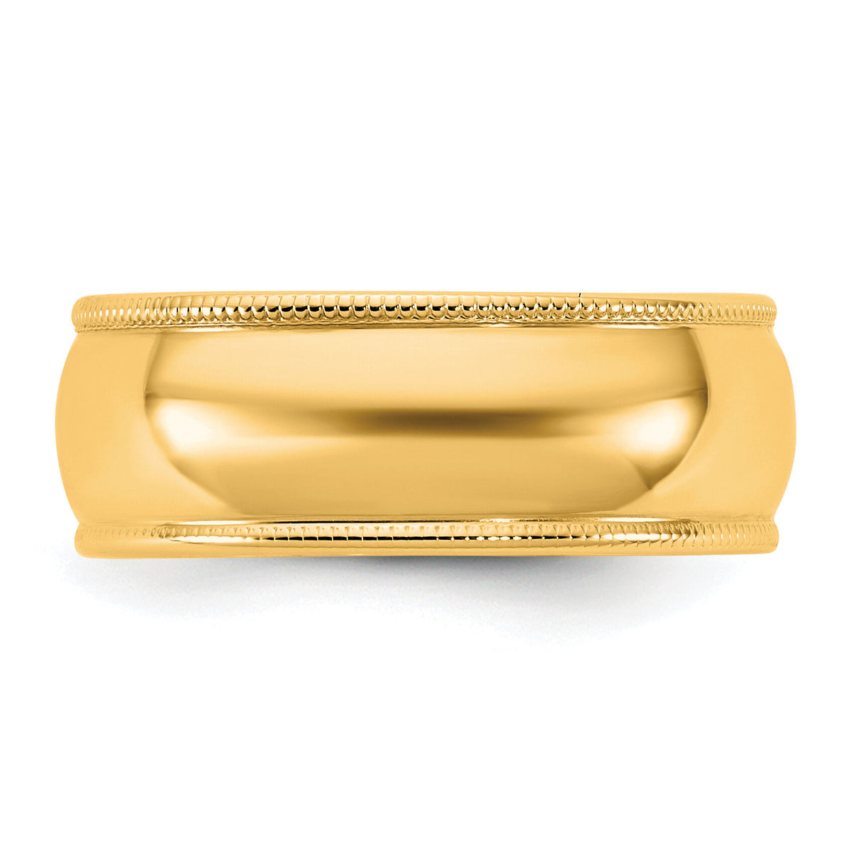14KY 7mm LTW Milgrain Half Round Band-ML070