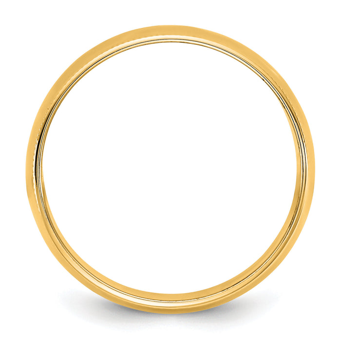 14KY 8mm LTW Milgrain Half Round Band-ML080