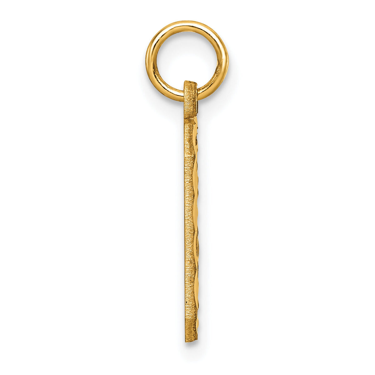 14k Medium Diamond-cut Number 0 Charm-MN00