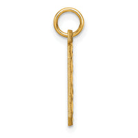 14k Medium Diamond-cut Number 0 Charm-MN00